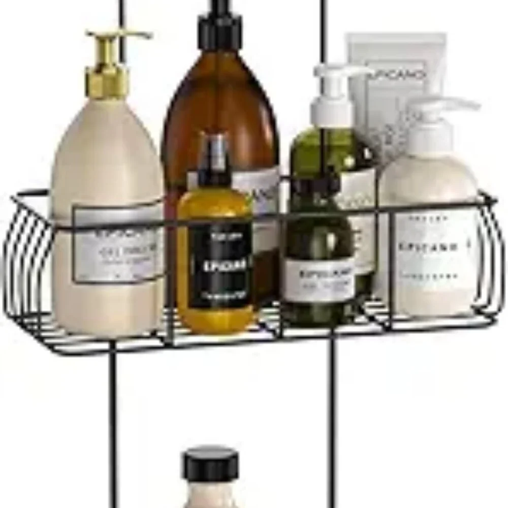 Shower Caddy Hanging, Anti-Swing Over Head Shower Caddy Rustproof